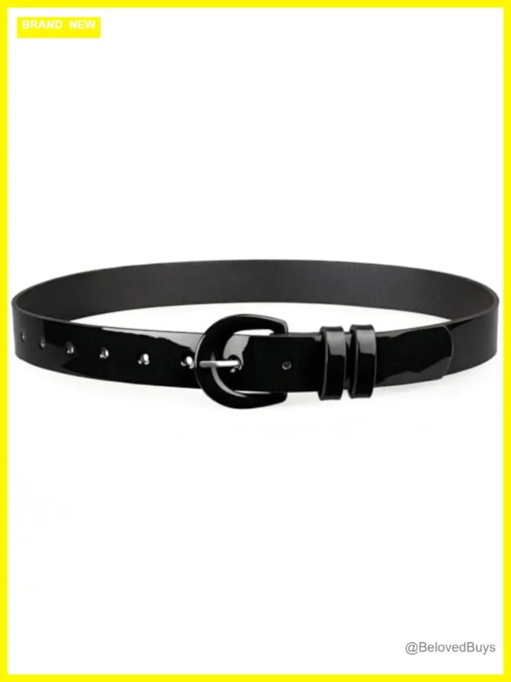 Women's Faux Leather Patent Belt for Jeans Pants Vintage Retro Waist Belt